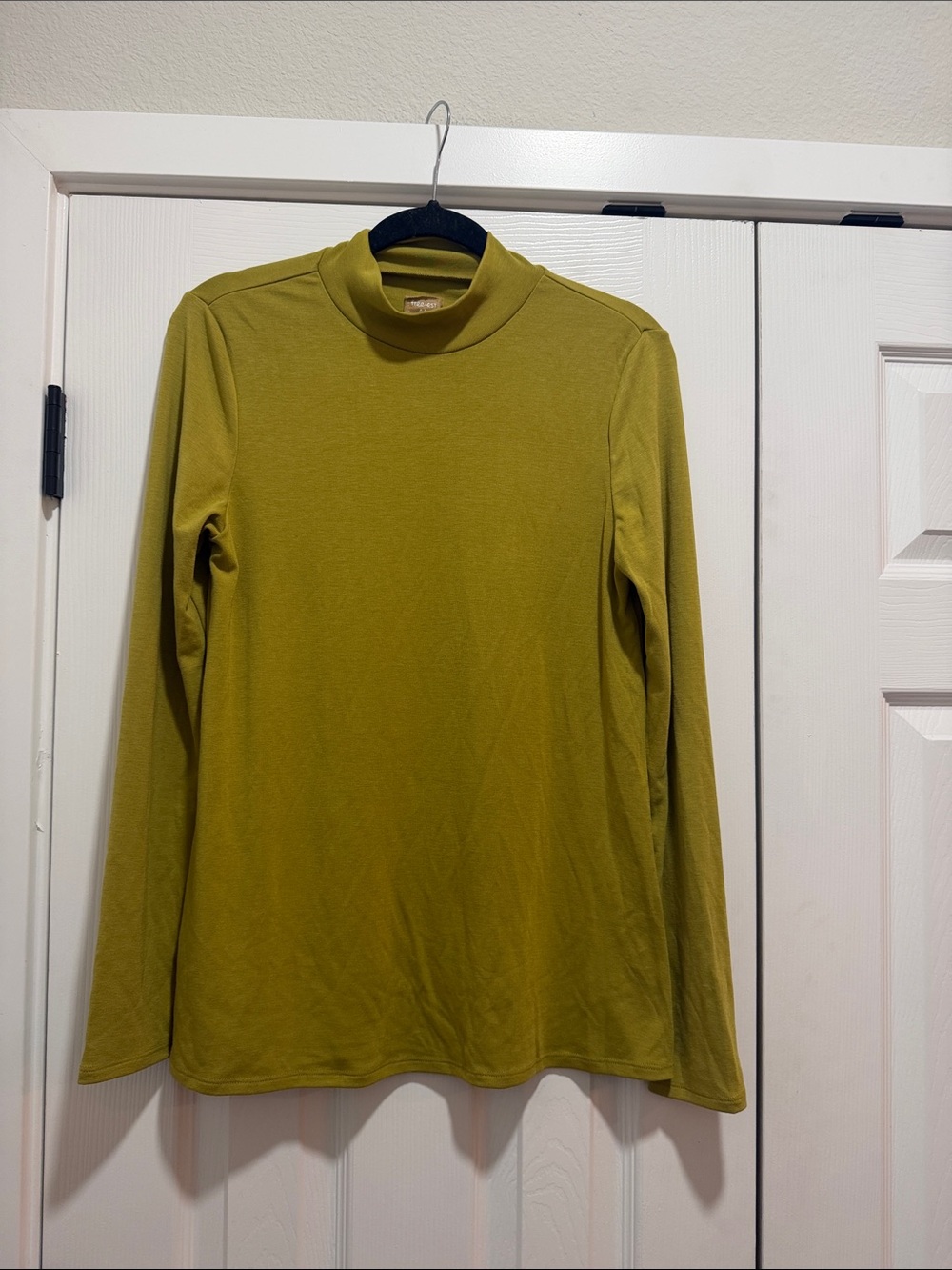 Free People Olive Green Long Sleeve Mock Neck Shirt Medium